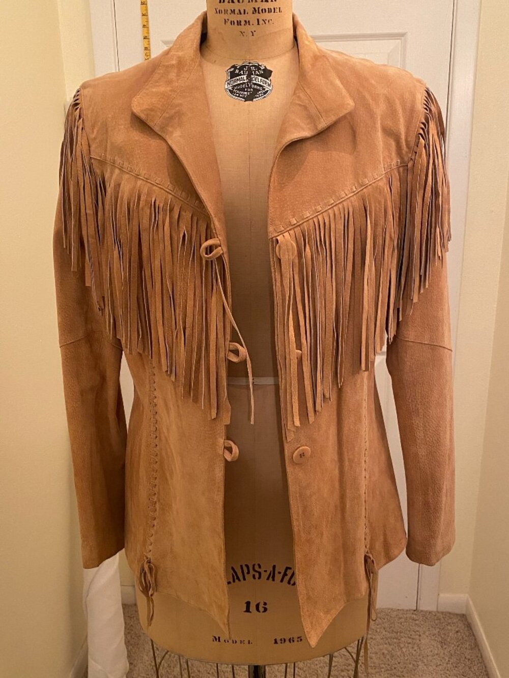 Tan Suede, Fringed Jacket, Large
